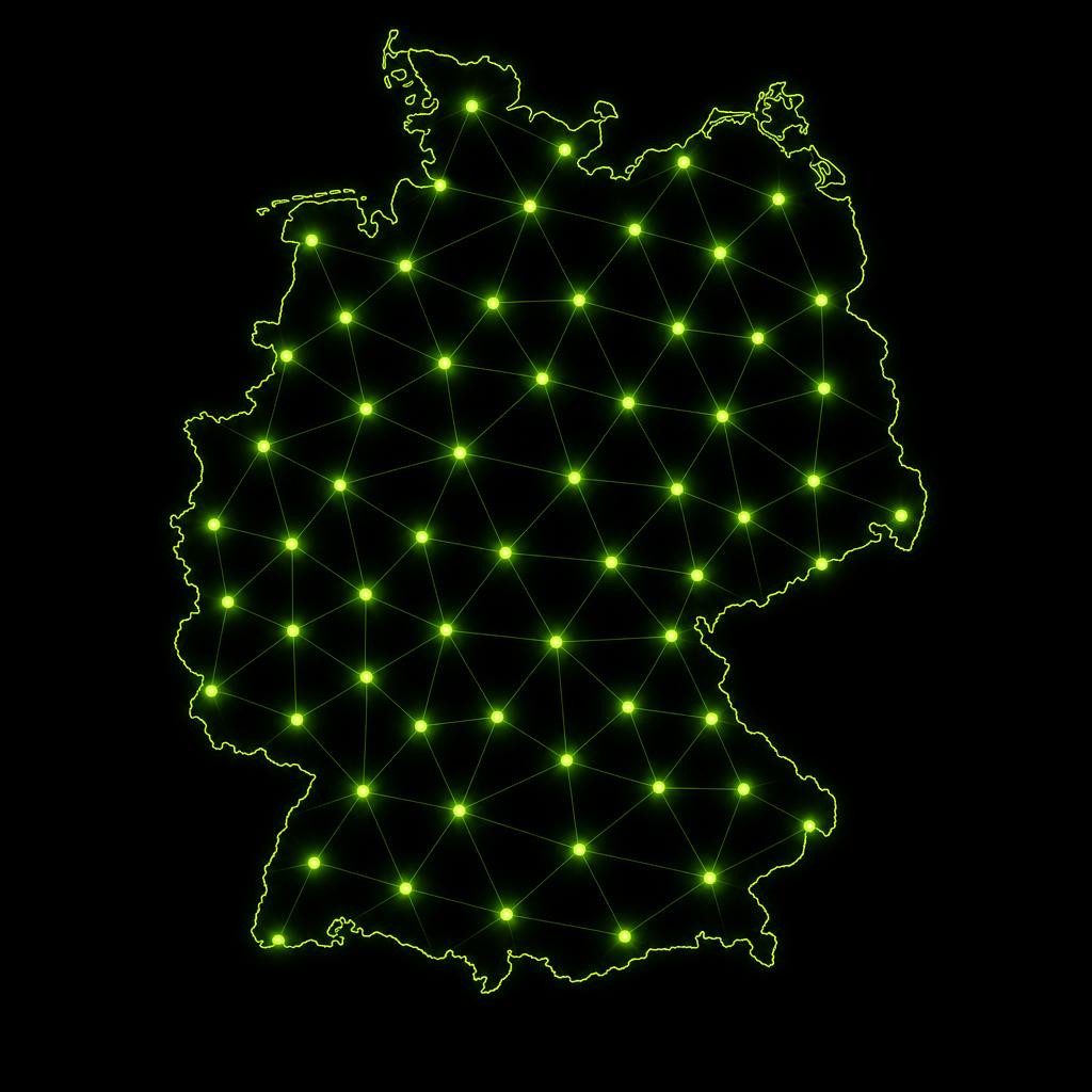 Deutschlandkarte mit Standorten des MARIO Fahrzeugtransfer Netzwerks